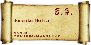 Berente Hella névjegykártya